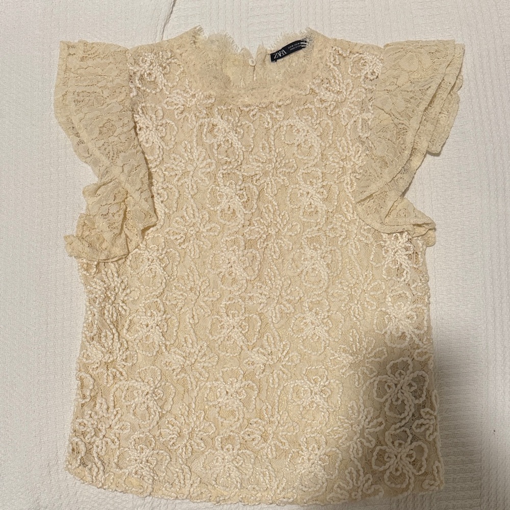 Zara Cream Lace Blouse